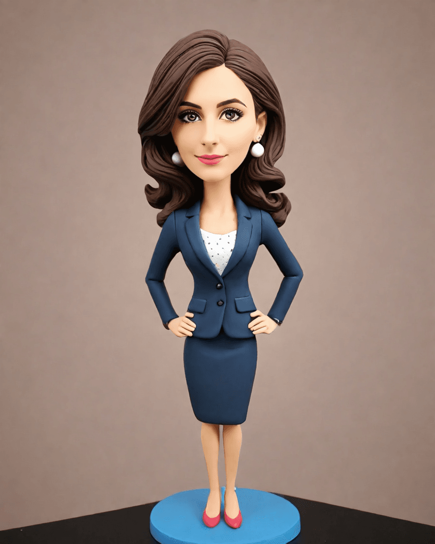The Throne of Leadership: A Custom Bobblehead for the Lady Boss,She's Queen of the Office: Celebrating Boss's Day with a Personalized Mini-Me