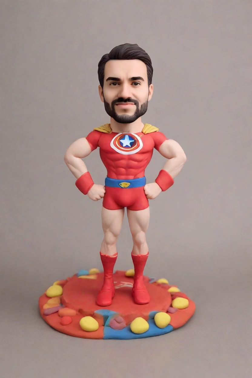 Unleashing the Hero Within: A Personalized Bobblehead Tale,He's a Dad, He's a Hero, He's a Super Dad in Red!