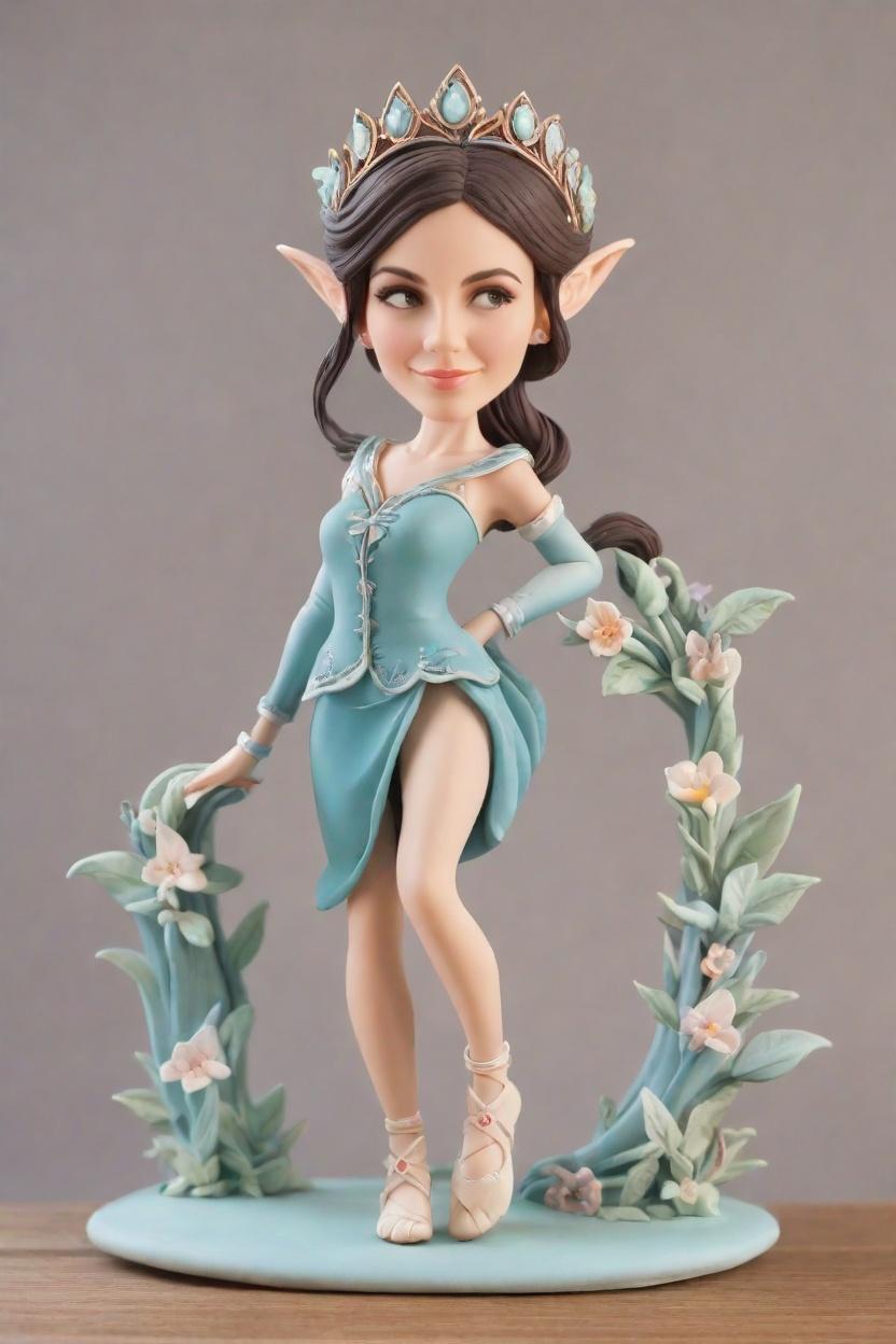 Azure Enchantment: Discovering the Trend of Custom Bobbleheads in the Fashion Realm,Her Social Media Debut: A Whimsical Mini-Me in the Azure Forest