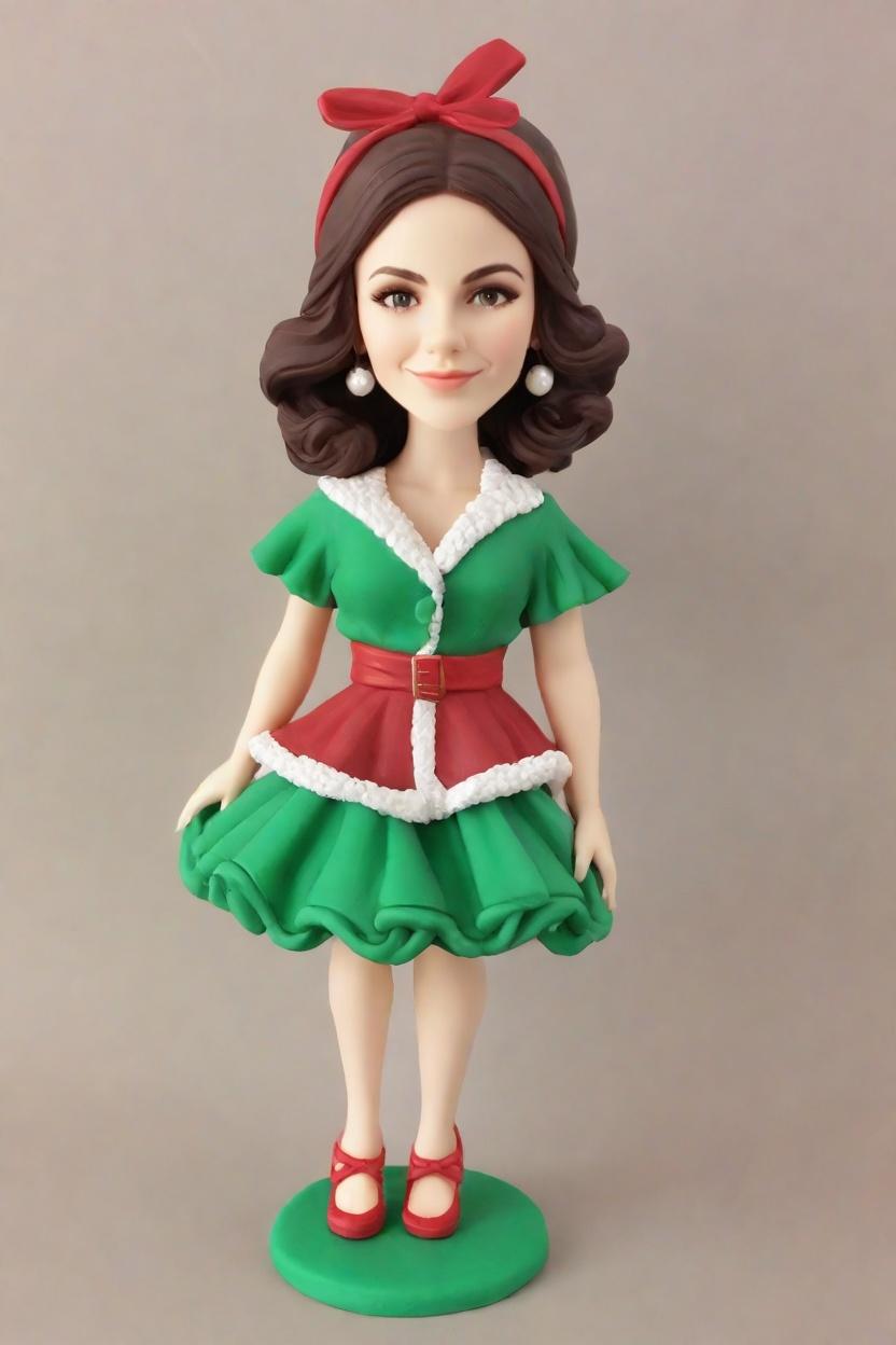 Trend Alert: How a Green-Dressed Christmas Bobblehead is Taking Over Social Media,Her Secret Santa Surprise: Unboxing a Mini-Me Bobblehead in a Festive Green Maid Outfit