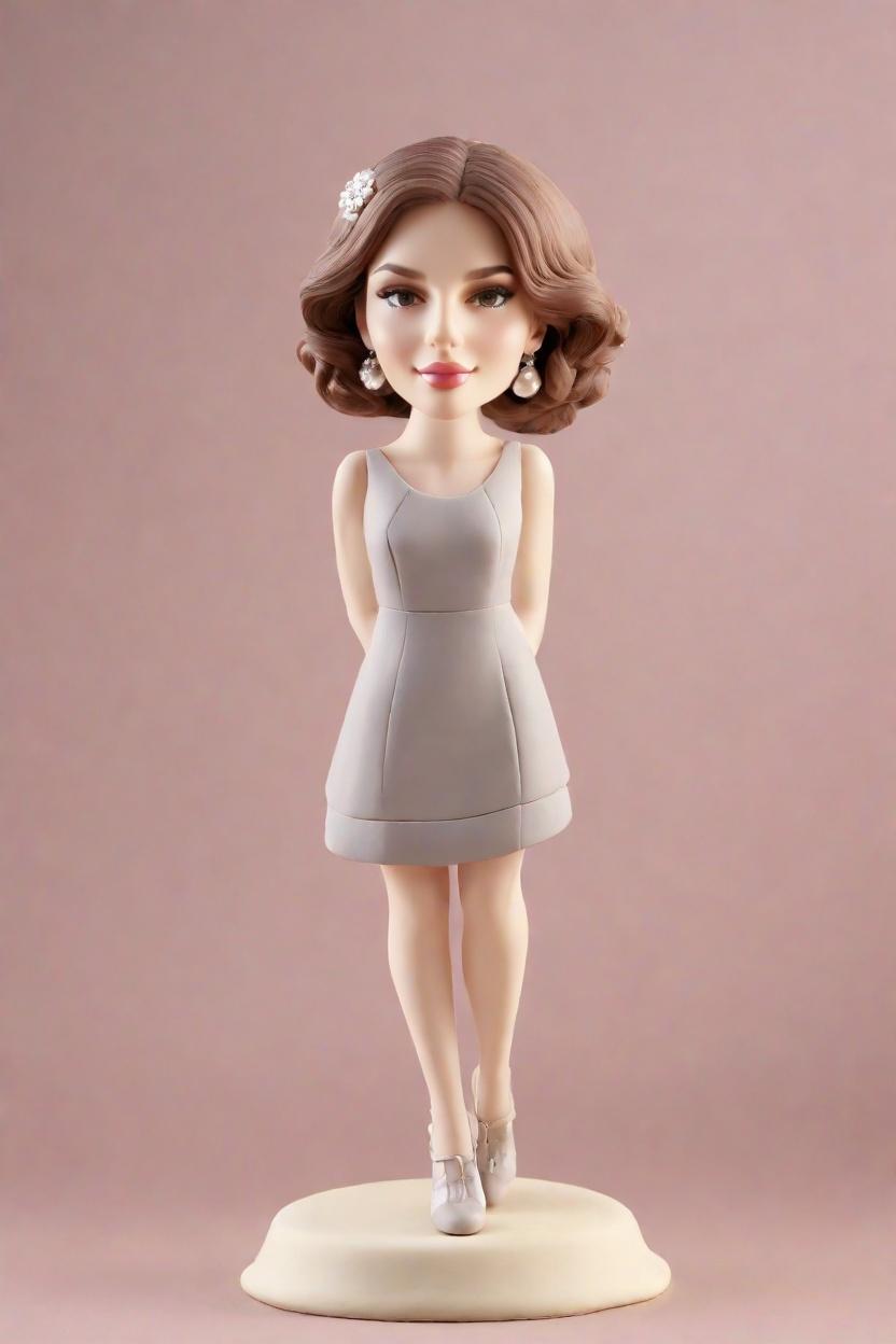Coffee-Dress Bobblehead: A Fan's Ultimate Employee Achievement Gift,She Nailed It in a Coffee Dress: A Unique Figurine Tribute to Excellence