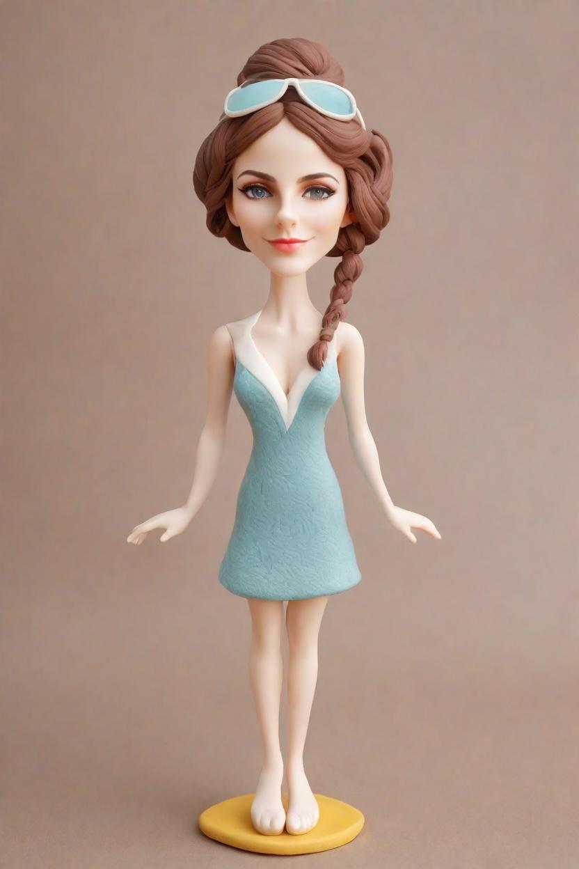 The Ultimate Personalized Gift: A Mini-Me Bobblehead in My Casual Outfit,She's Got the Look: My Mini-Me Figurine in a Blue Dress and Sunglasses