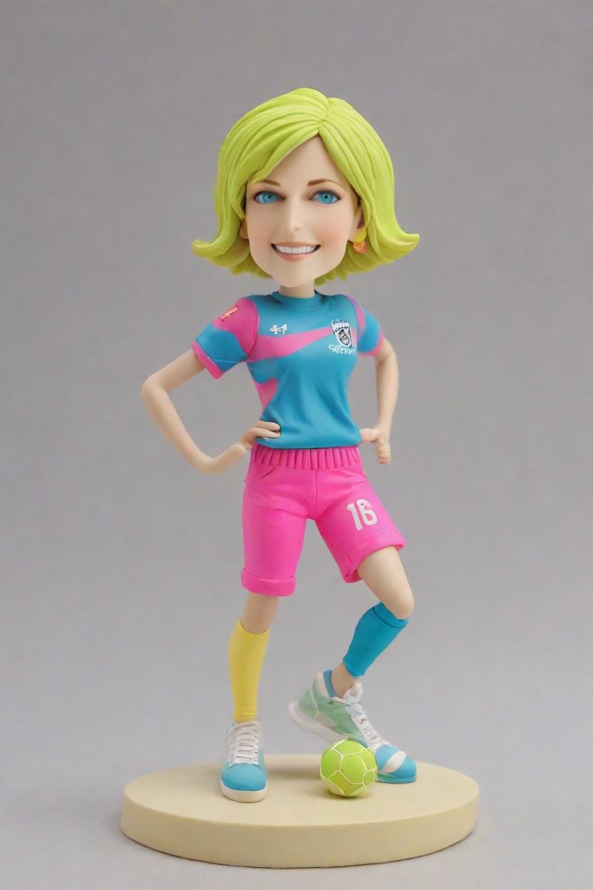 Soccer Star Custom Playful Bobblehead,She's Kicking Goals with Her Custom Bobblehead!