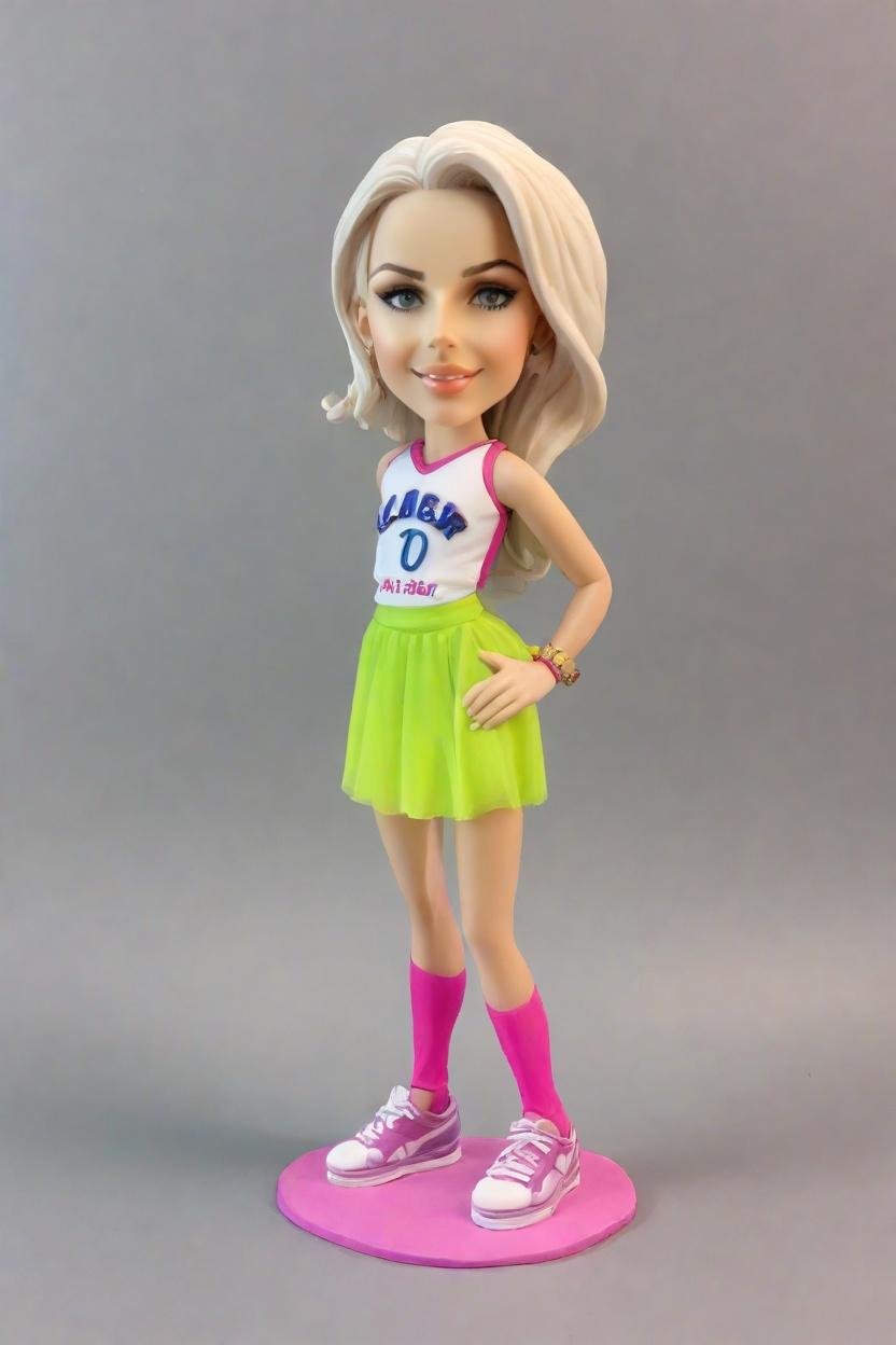 The Secret Behind Custom Bobblehead Dolls: How Fans Transform into Cheerful Sports Heroes,Meet Jess: She Just Created Her Own Bobblehead Doll Waving in Neon and Tulle!