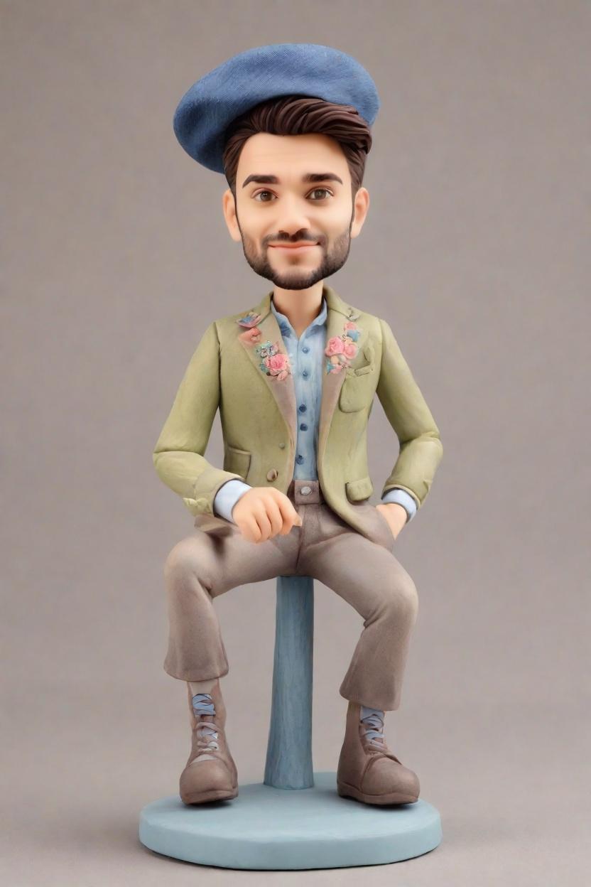 Custom Artistic Expression Bobblehead,He Created His Own Artistic Bobblehead!