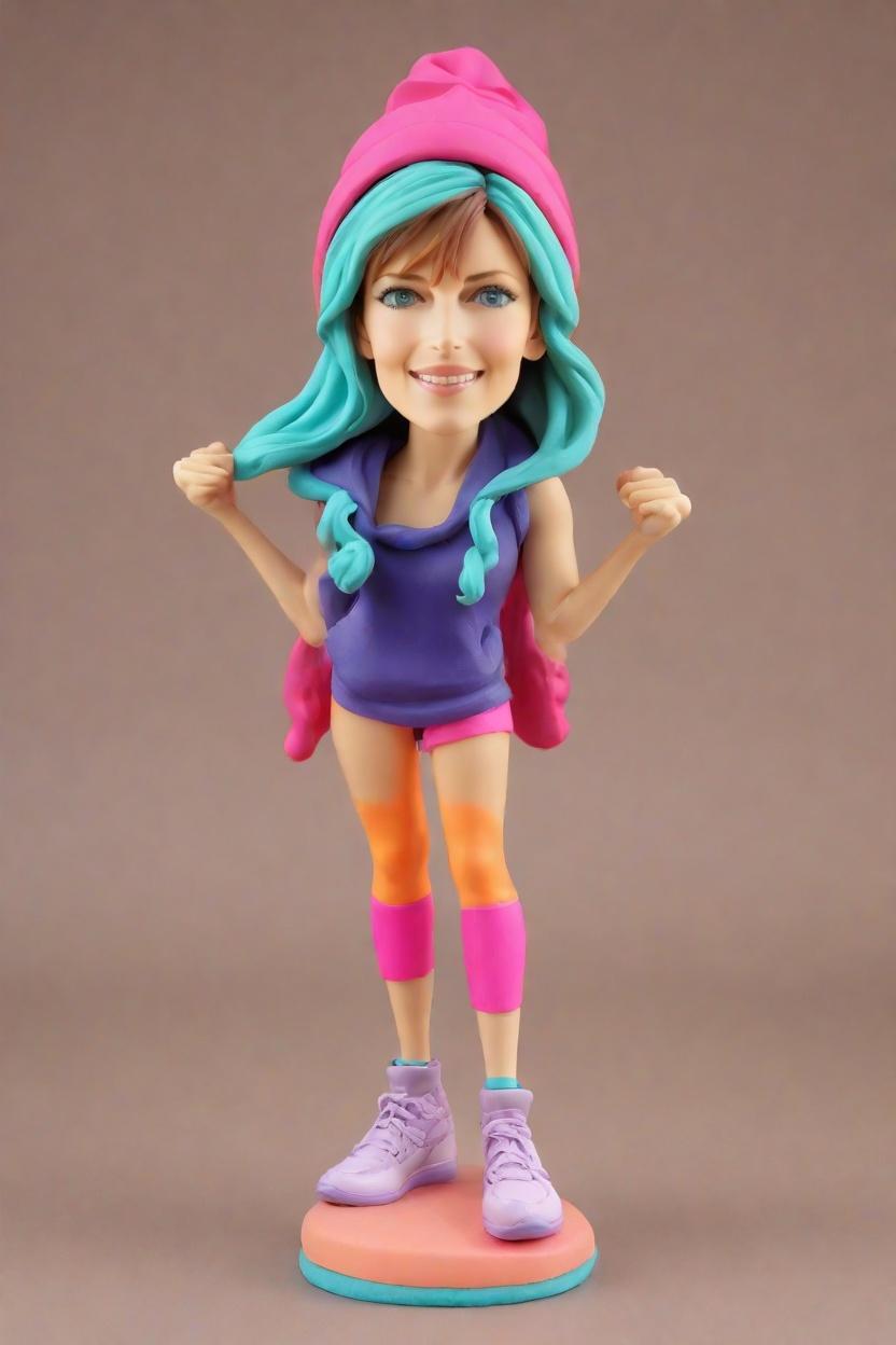 Custom Fitness Fun Bobblehead,She's Flexing Her Way to Custom Bobblehead Fame!