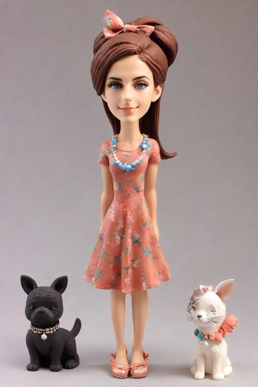 Custom Sassy Pet-Themed Bobblehead,She Created Her Ultimate Sassy Pet Bobblehead