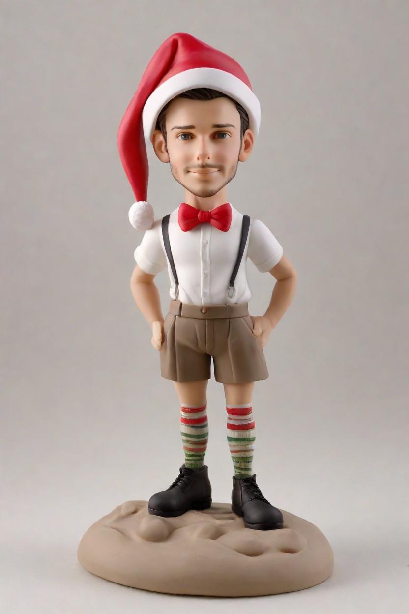 Custom Christmas Cheeky Bobblehead,He Made His Own Cheeky Santa Bobblehead Doll! 🎅🏻😜