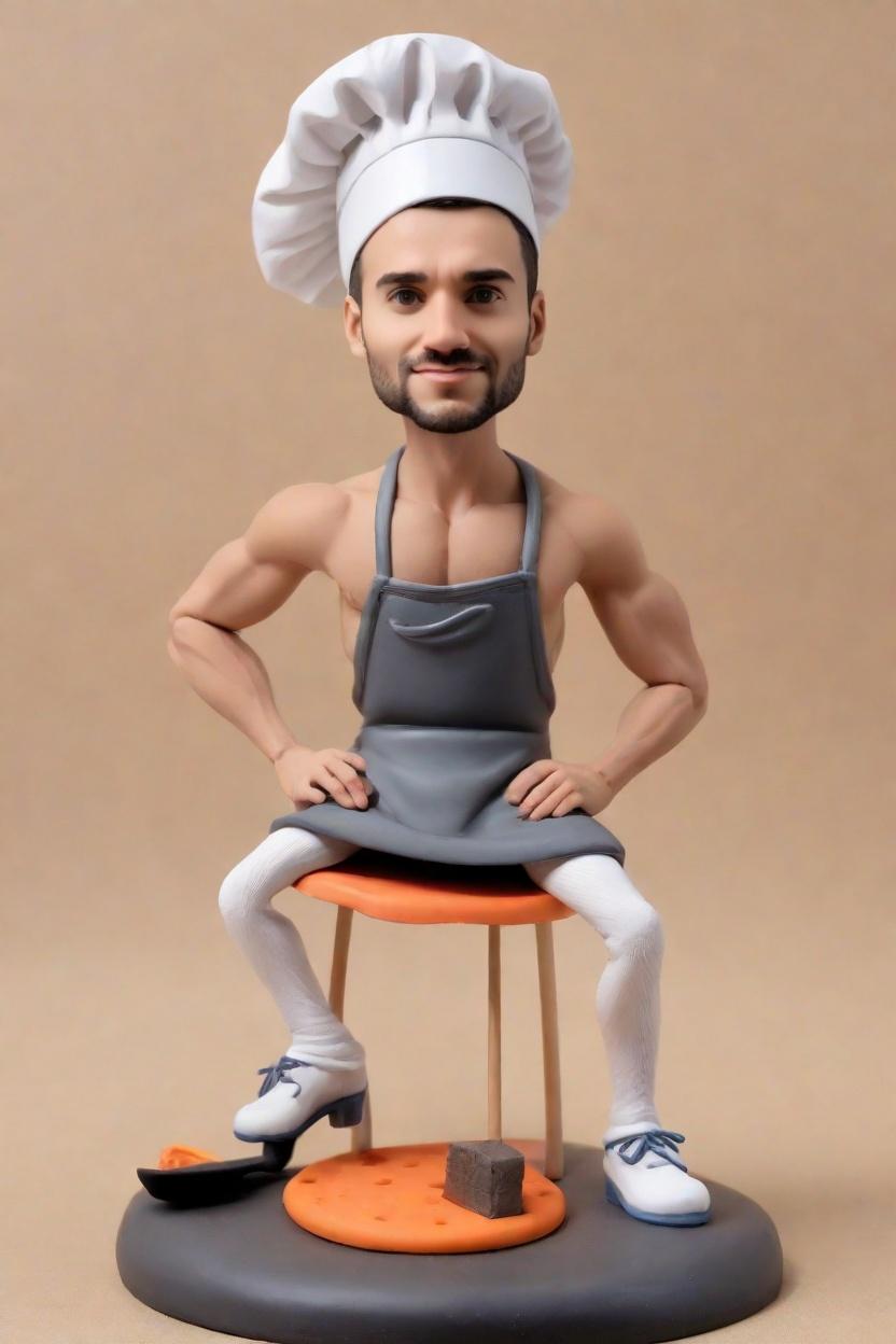 Culinary Custom Sparkle Bobblehead,He's Making His Own Culinary Dance Bobblehead! 👨‍🍳💃