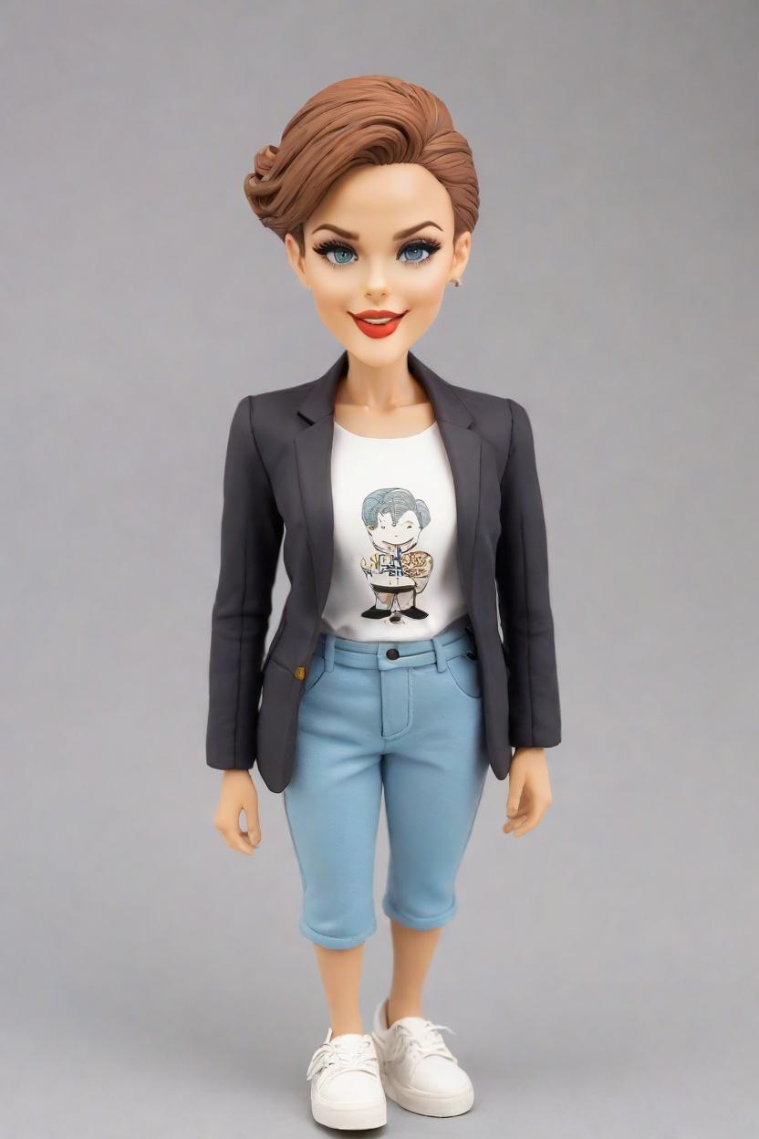 The Chic Blazer Bobblehead: A Custom Doll That's Winking at Business Success,She's Got the Look! Creating My Own Confident Bobblehead Doll in a Stylish Blazer