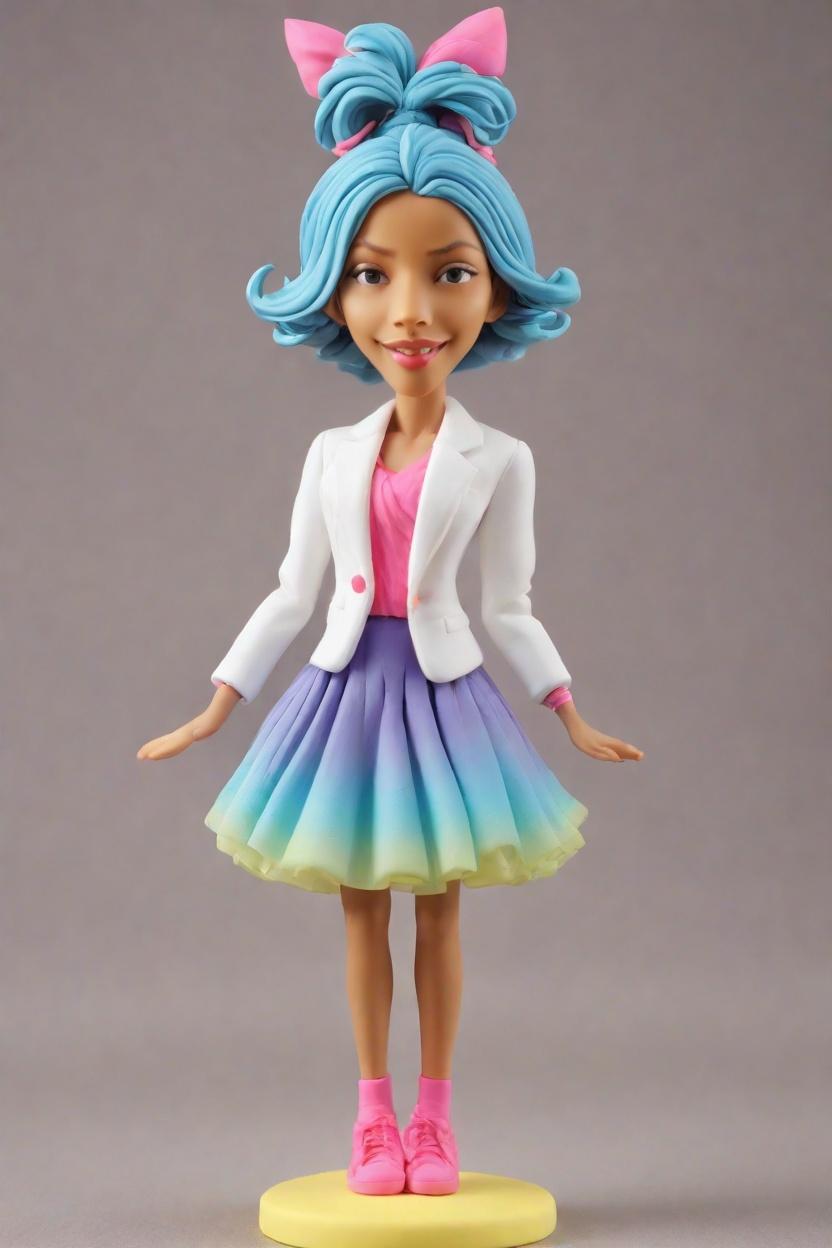 Custom Joyful Celebration Bobblehead,She Shared Her Joyful Leap with a Custom Bobblehead