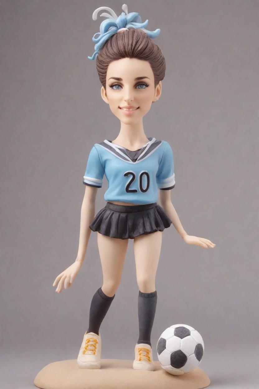Custom Kicking Soccer Figurine Bobblehead,She's Making Her Own Bobblehead Doll in a Tutu!