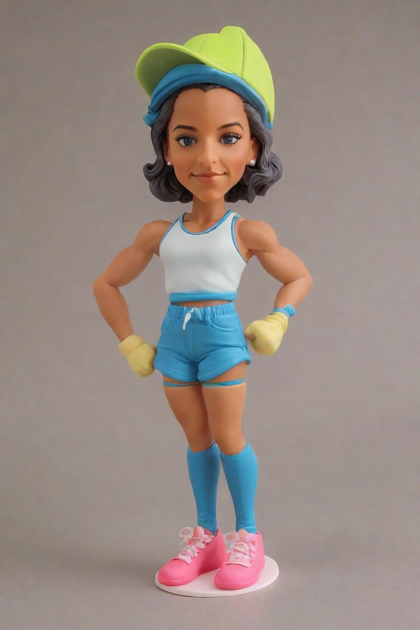 Custom Fitness Fun Bobblehead,She's Flexing Her Custom Bobblehead!