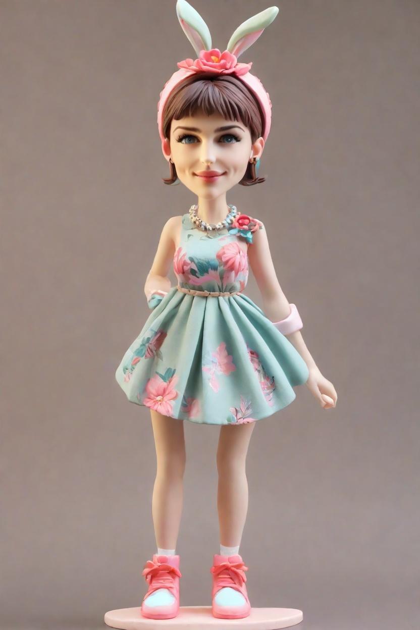 Custom Easter Cheeky Bobblehead,She’s Got the Easter Spirit: Create Your Cheeky Bunny Bobblehead