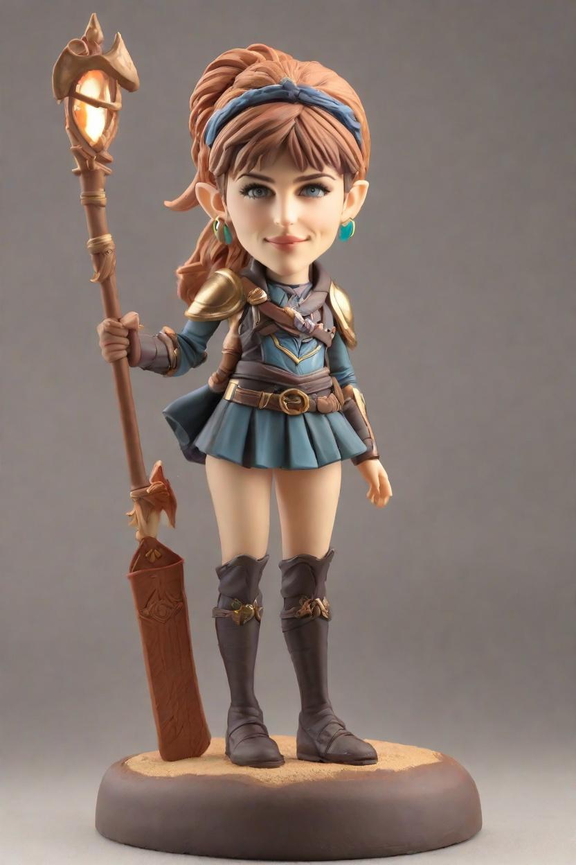 Custom Heroic Female Bobblehead,She Transformed into a Zelda Hero!