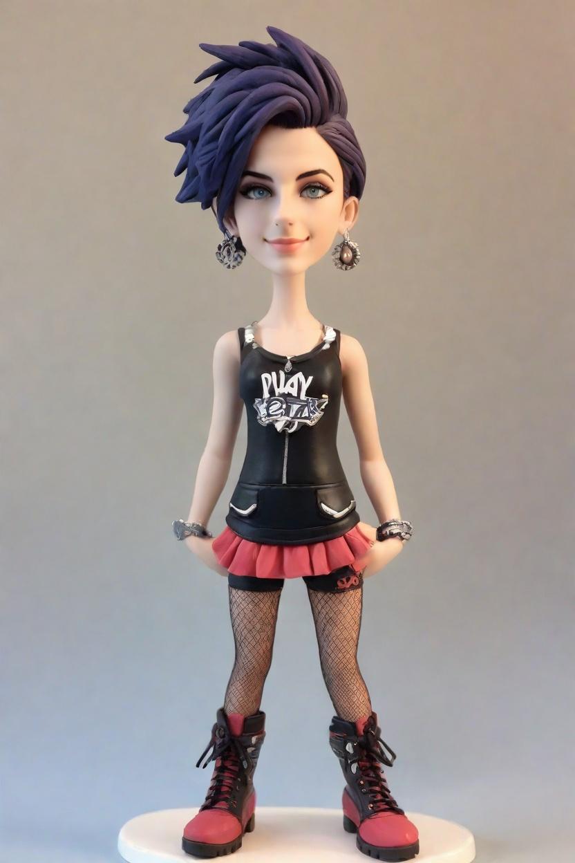 Custom Sports Star Punk-rock Bobblehead,She Nailed Her Punk-rock Swing: Create Your Own Bobblehead