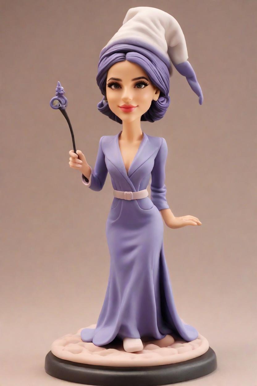 The Enchanting Tale of a Custom Bobblehead Doll: A Magical Wand-Wielding Sorceress,Meet the Sorceress: A Playful Bobblehead Doll That Waves a Wand with a Smirk!