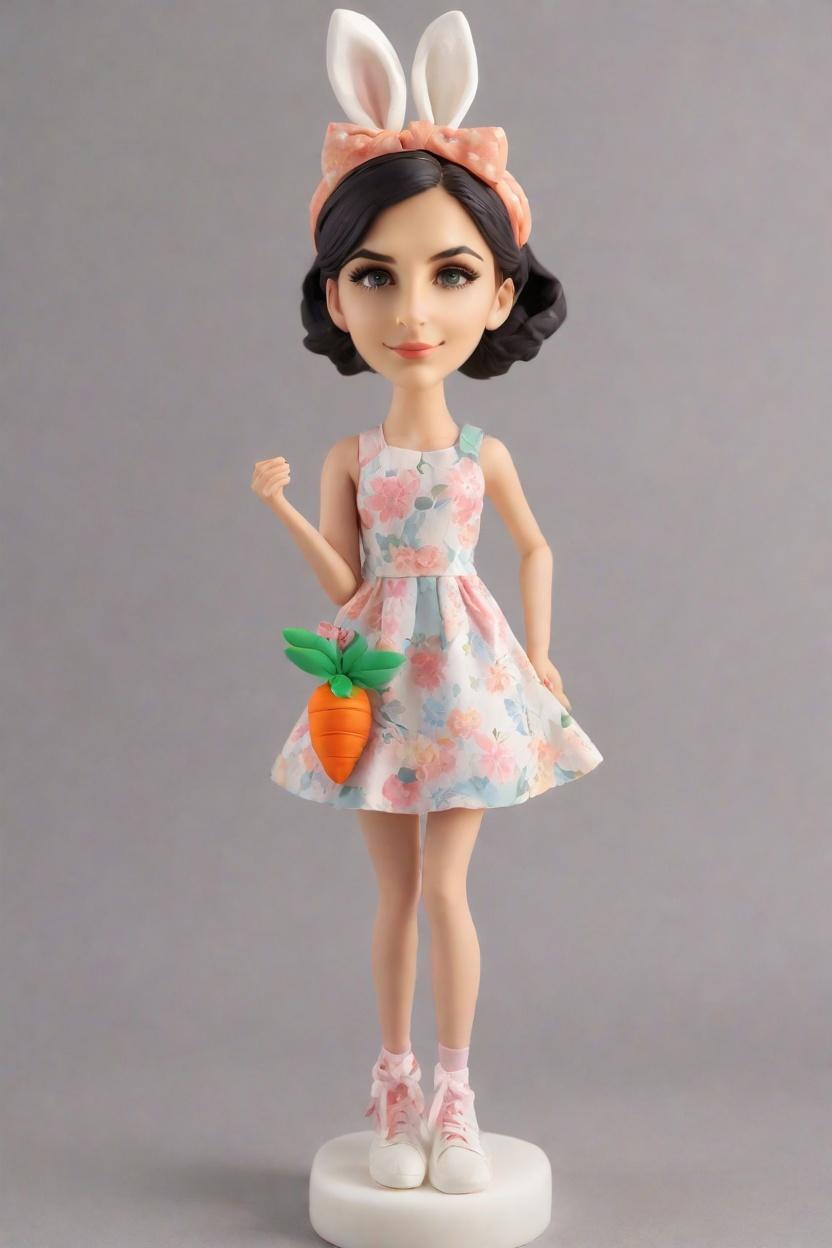 Custom Easter Cheeky Bobblehead,She's Got a Cheeky Easter Bunny Bobblehead! 🐰🌸
