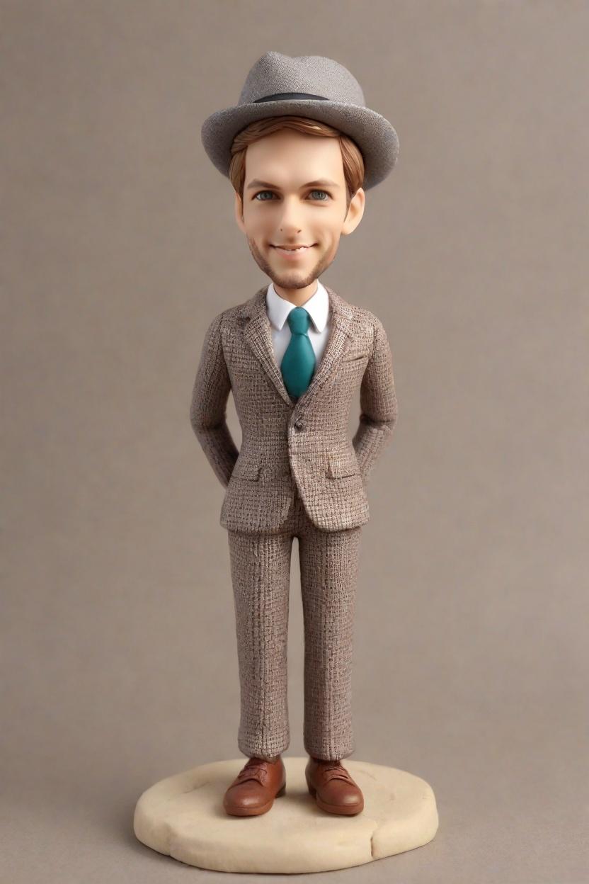 custom Executive Confidence bobblehead,John just made his own bobblehead doll rocking a tweed suit!