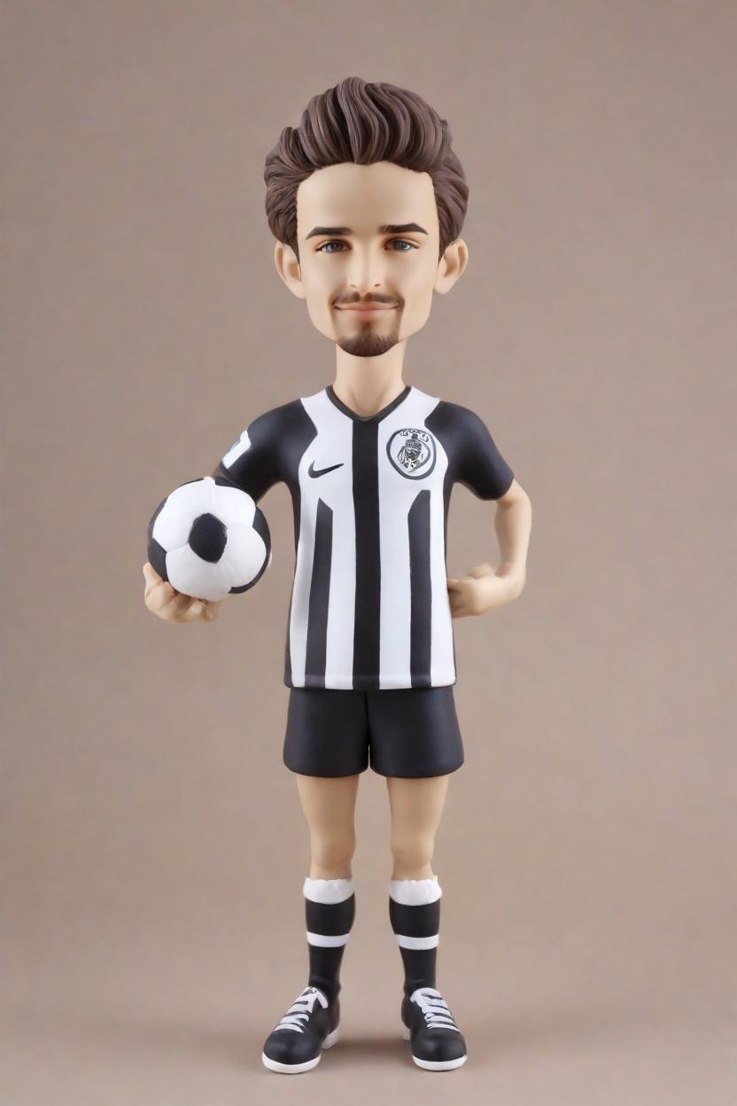 The Playful Kick: Soccer Star's Bobblehead Strikes a Pose,My Soccer Star Mini-Me: When Masculinity Meets Playfulness