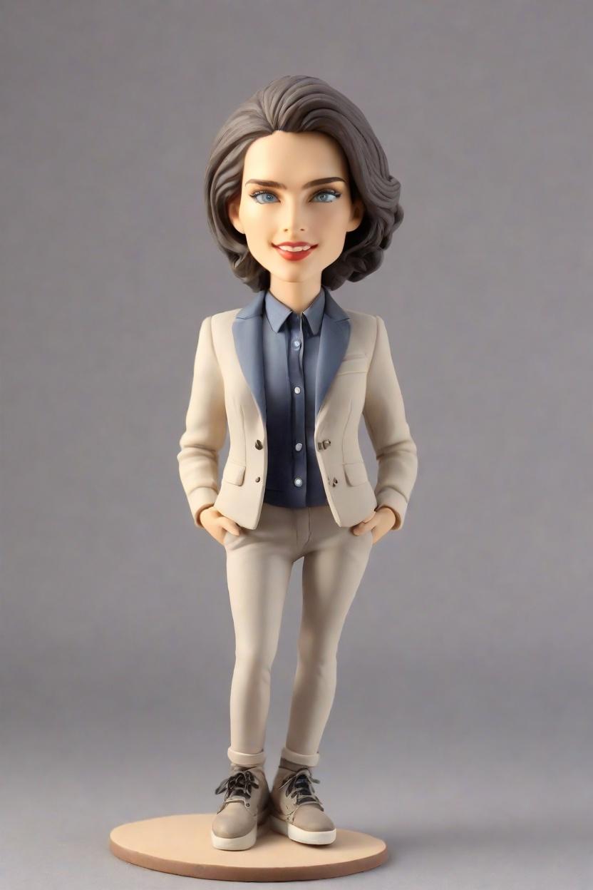 custom Leadership Triumph chic bobblehead,She's Toasting to Success with Her Custom Bobblehead