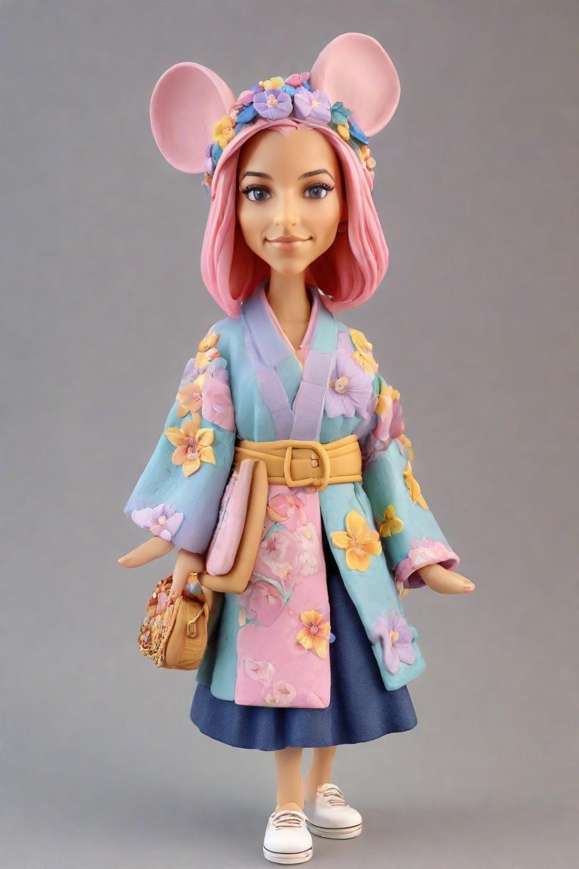 Casual Chic Meets Custom Bobblehead: The Ultimate Retirement Gift for the Fashion-Forward Female,She's Winking at 60! Creating My Own Bobblehead Doll in a Floral Kimono That's #TrendyAndTimeless