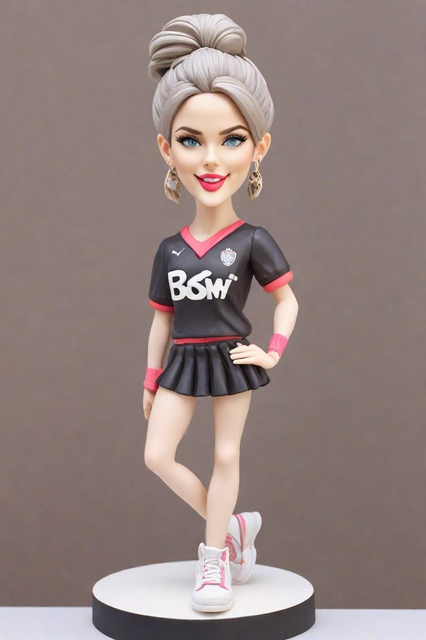 Custom Kicking Sporty Bobblehead,She's Making Her Own Playful Soccer Bobblehead!