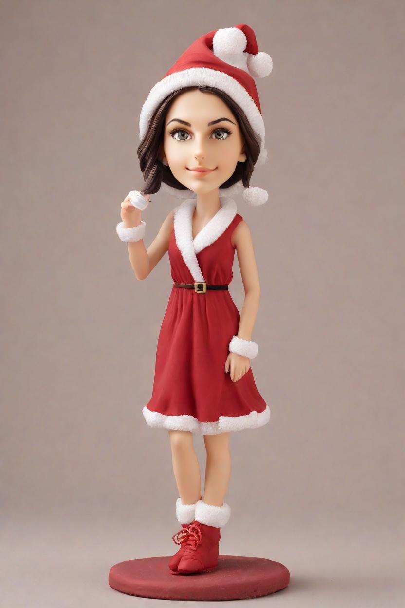 Custom Christmas Joyful Bobblehead,She Created a Joyful Christmas Bobblehead Doll!