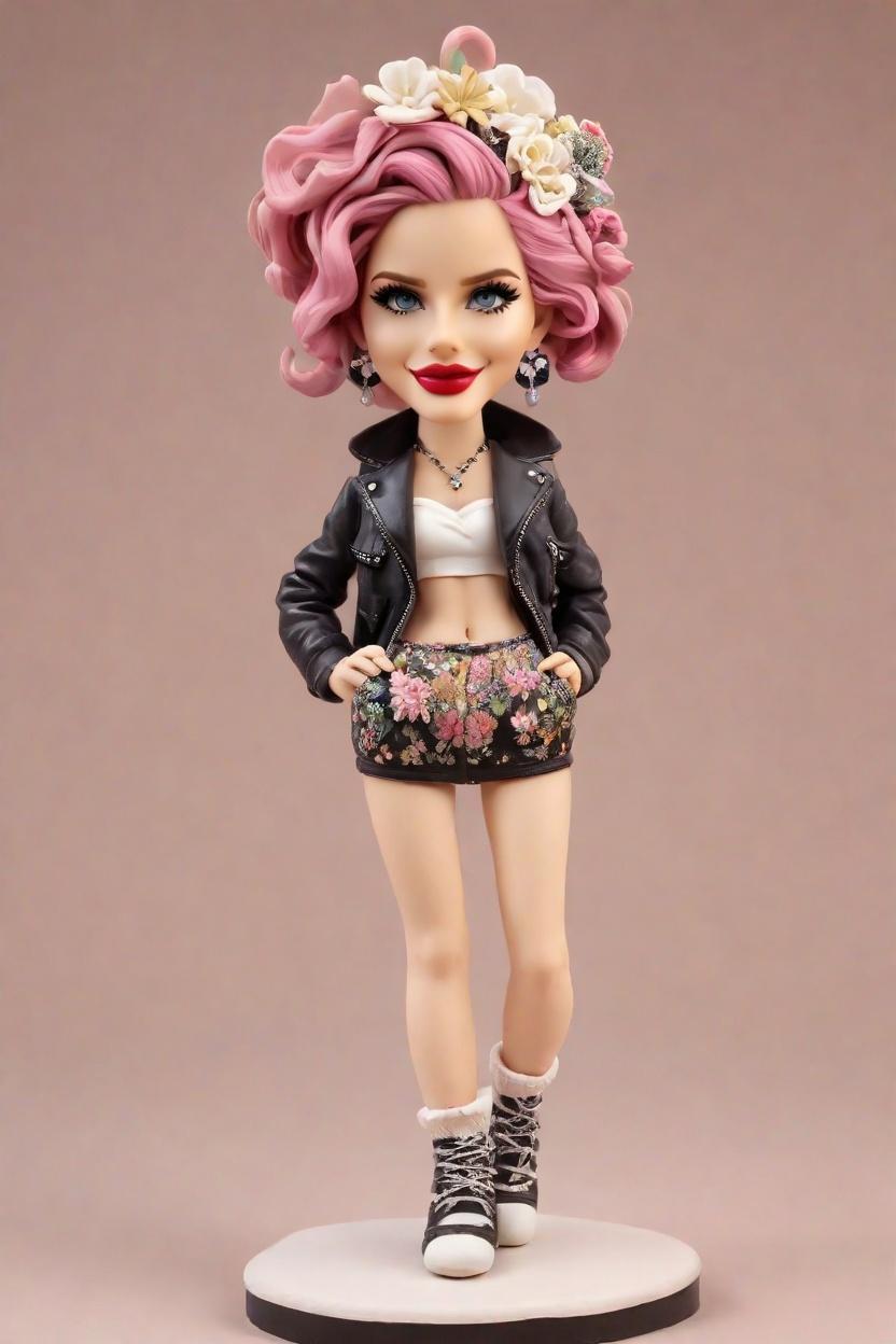 Spotlight on Punk Love: A Fashion Journalist Discovers a Bobblehead Gem,She's Winking at You! A Floral Punk Wedding Figurine Story