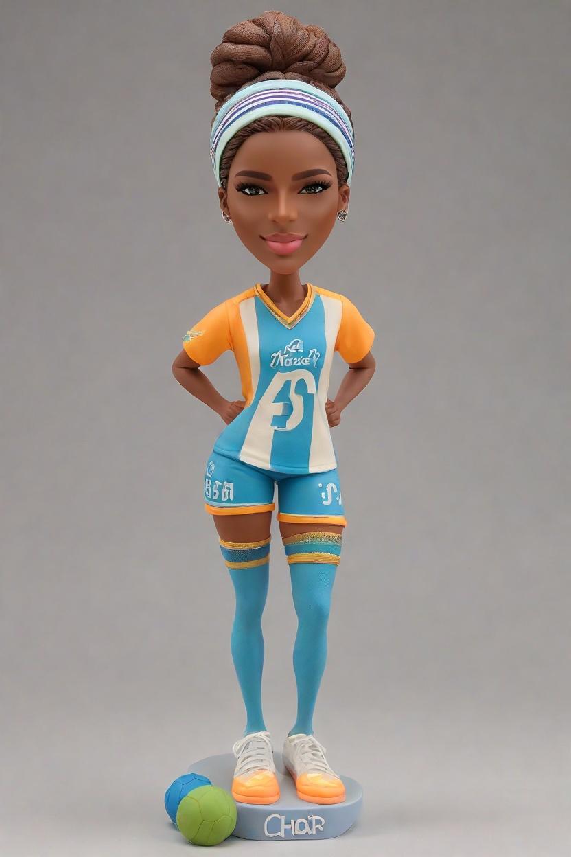 Soccer Star Custom Playful Bobblehead,She Kicks Goals and Hearts with Her Custom Bobblehead!