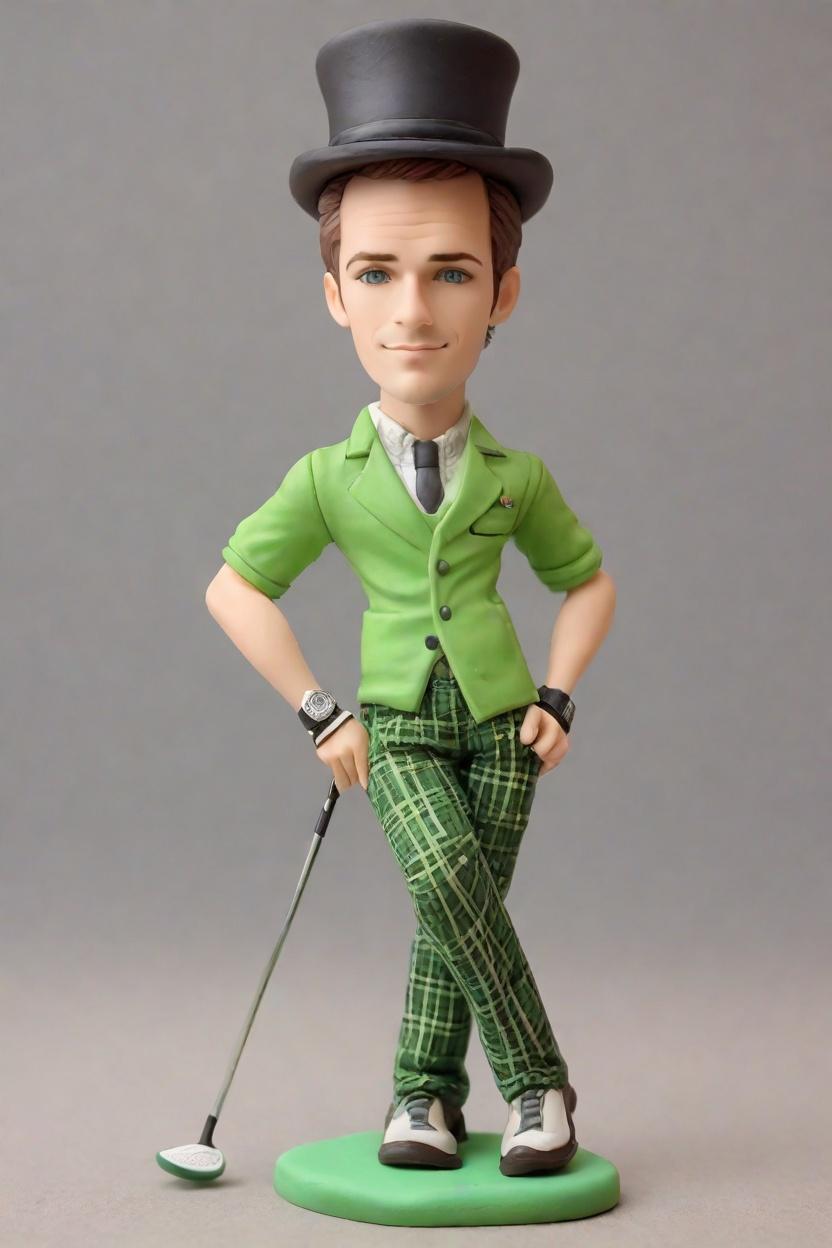 Trend Alert: Chic Golfer Bobbleheads Take the Green in Neon Style,Meet Bob: The Neon Golfer Winking His Way into Our Hearts