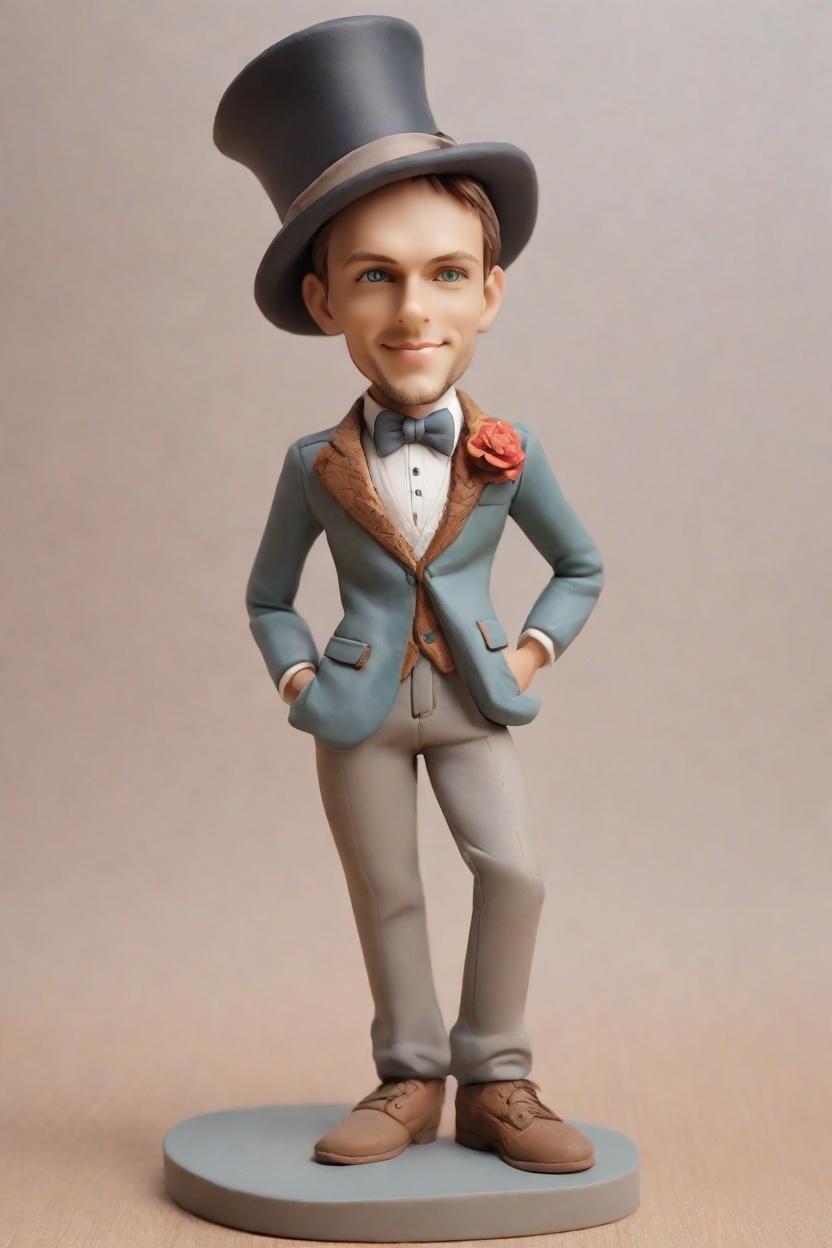Casual Chic Custom Bobblehead,He Made His Own Bobblehead Doll in a Floral Suit!