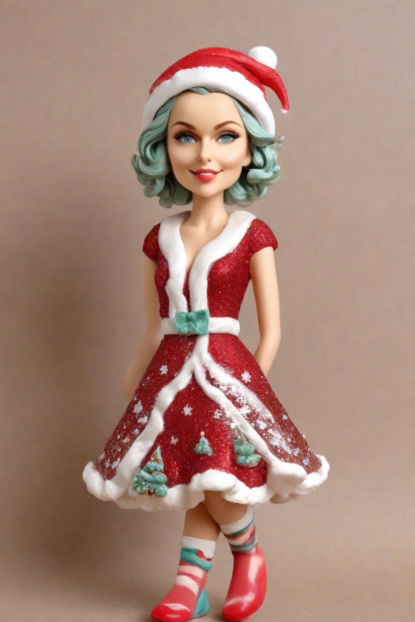 custom Joyful Christmas bobblehead,She's Got the Holiday Spirit! Make Your Own Bobblehead Doll