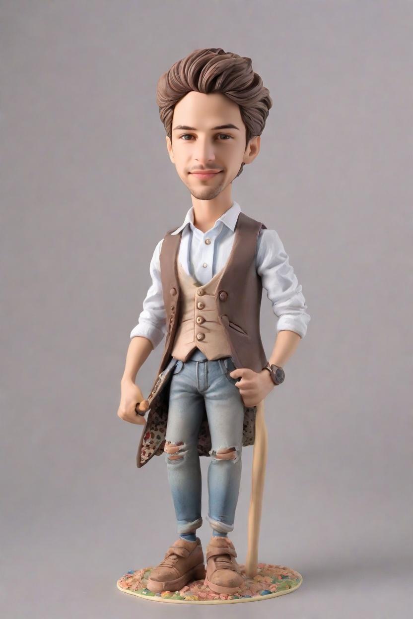 Custom Artistic Expression Bobblehead,He Created His Own Artistic Bobblehead!