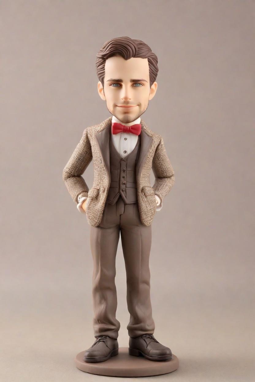 Casual Office Custom Bobblehead,He Made His Own Bobblehead in Office Attire!