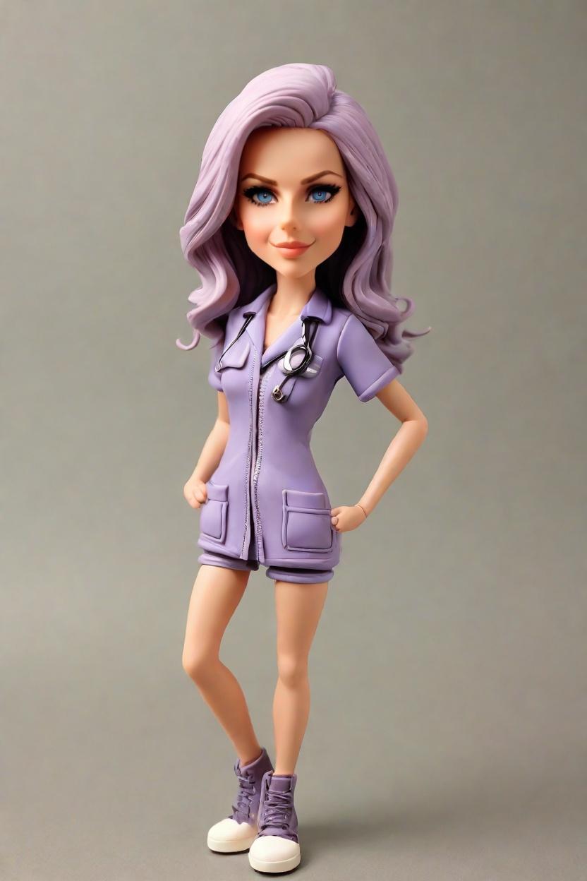 Personalized Bobblehead Dolls: The Punk-Inspired Nurse Figurine That's Taking Over Trends,Meet the Punk Rock Nurse: A Cheerful Wave with a Stethoscope in My New Bobblehead Doll!
