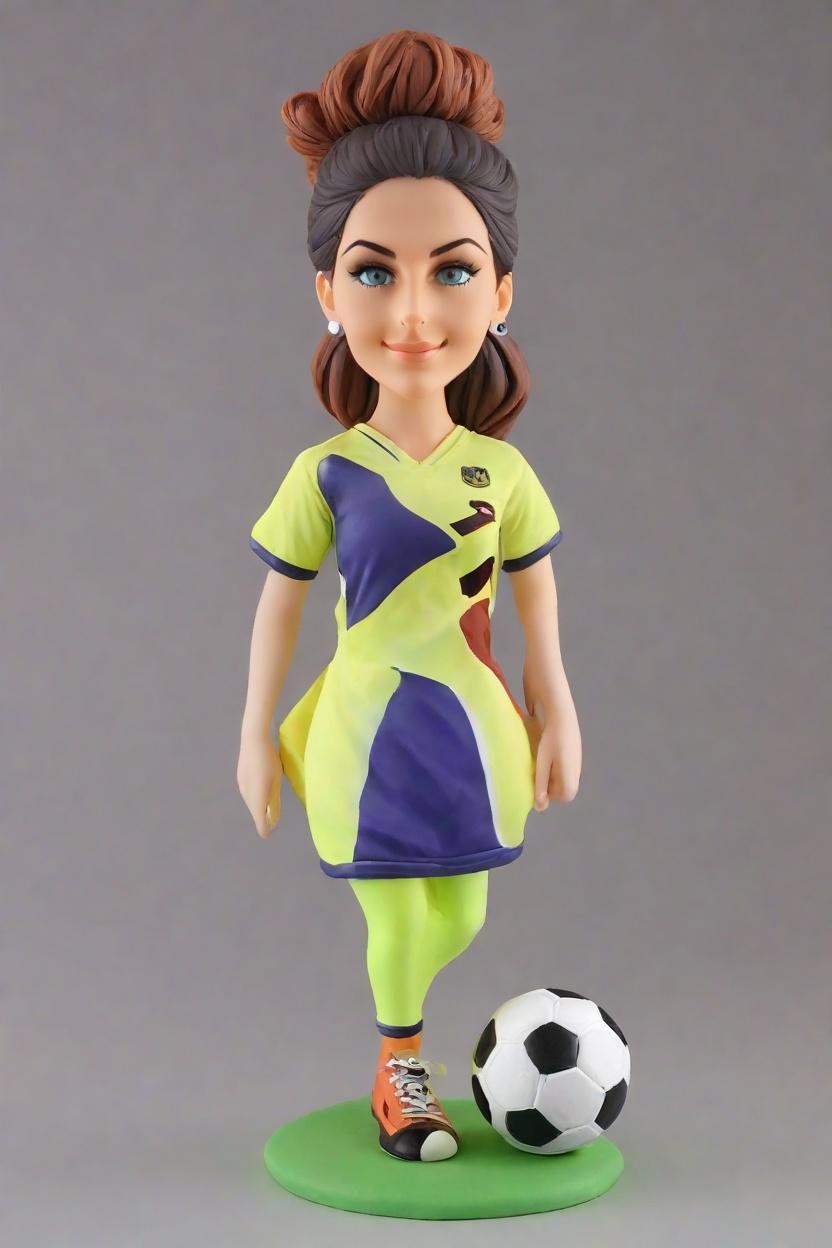 Custom Kicking Star Bobblehead,She's Crushing It: Create Your Own Soccer Kick Bobblehead