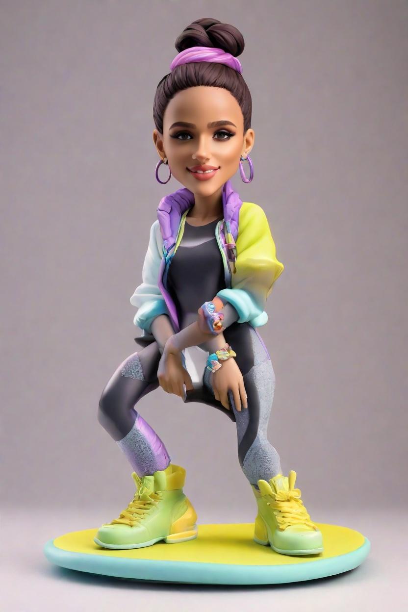 Casual Gamer Custom Bobblehead,She's Got Game: Create Your Neon Gaming Bobblehead
