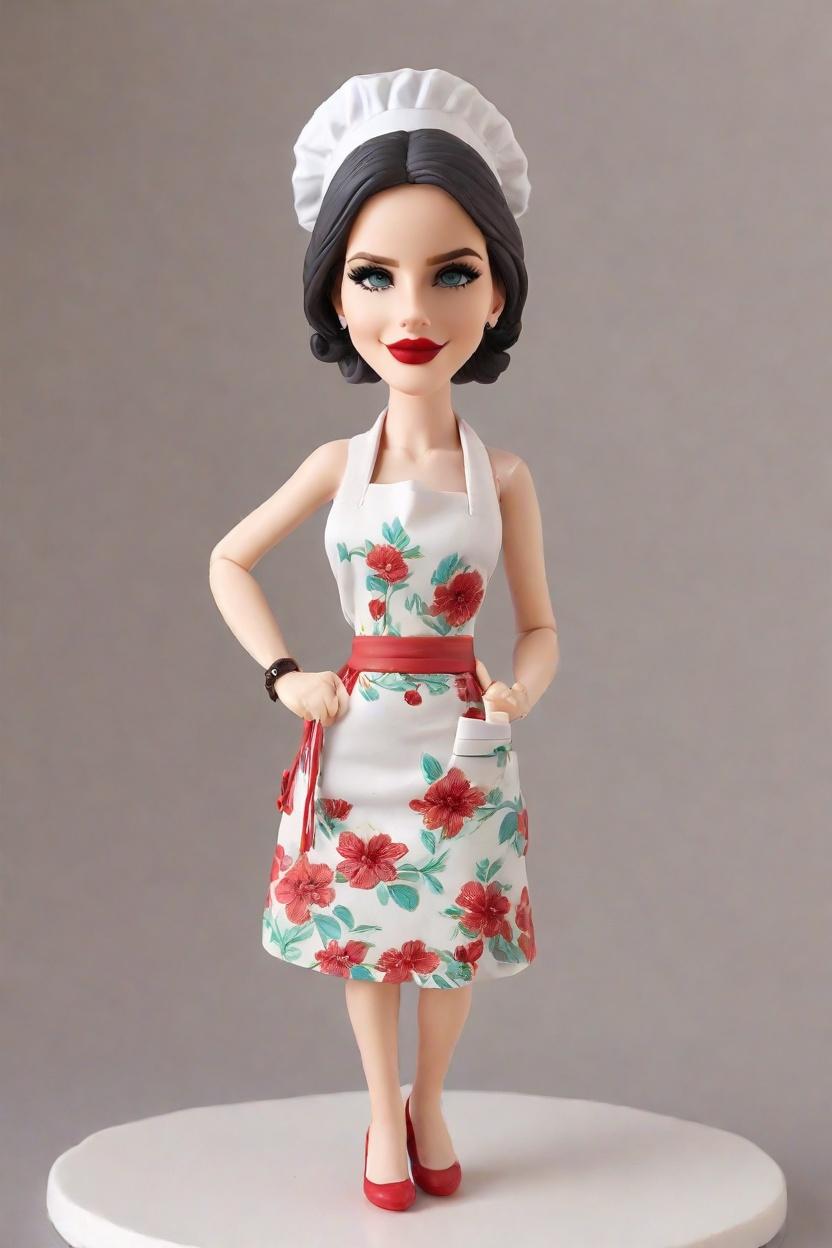 Custom Chef's Kitchen Bobblehead,She's Cooking Up Fun with Her Bobblehead