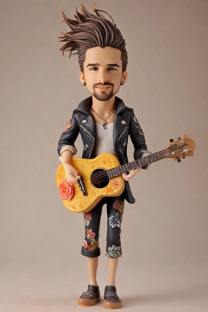 Rockstar Custom Guitarist Bobblehead,He Made His Own Rockstar Bobblehead Doll!
