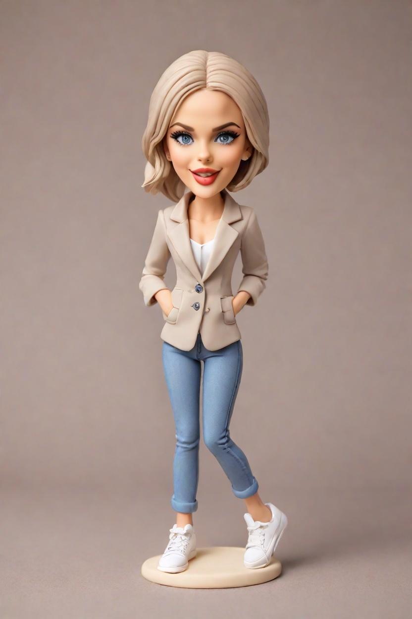 Custom Teacher Chic Bobblehead,She Created Her Own Teacher Bobblehead! 🎓👩‍🏫