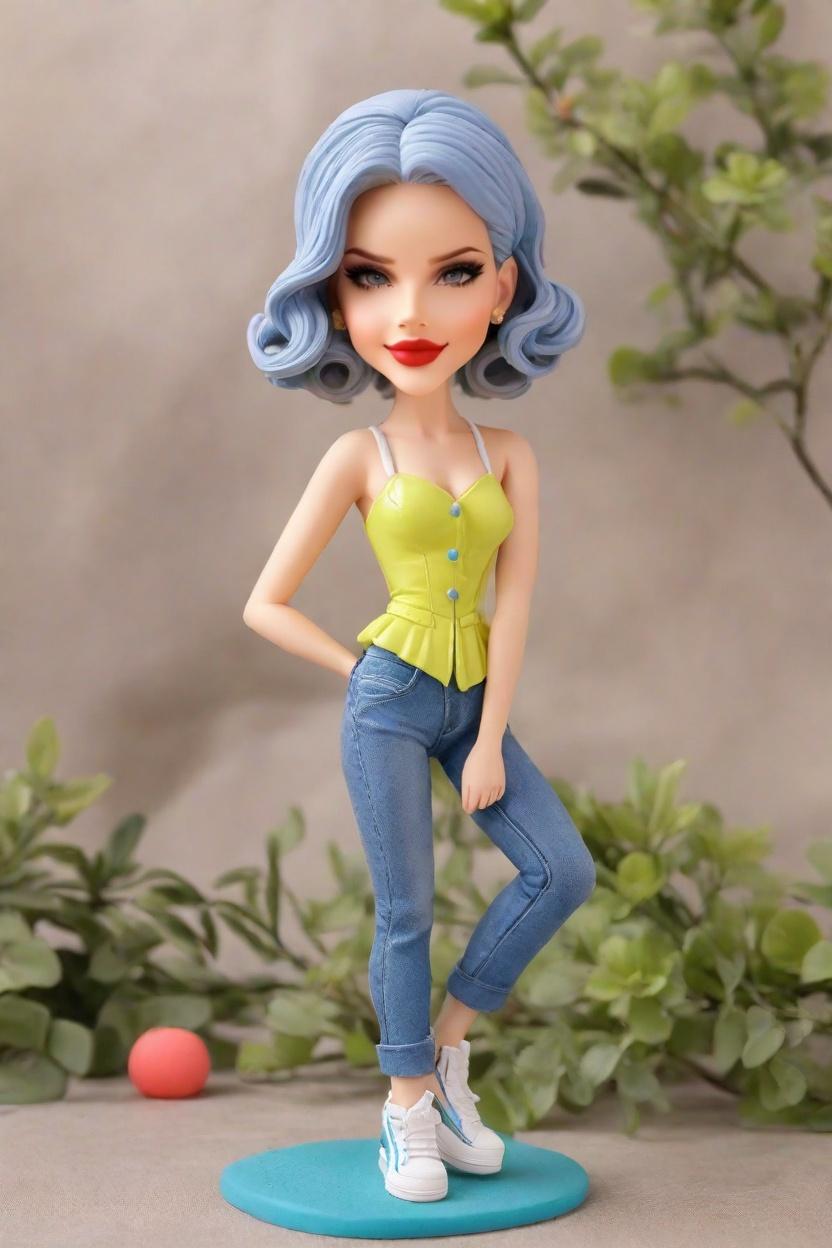 Sassy Style Custom Trendy Bobblehead,She's Got Swag: Crafting My Neon Corset Bobblehead