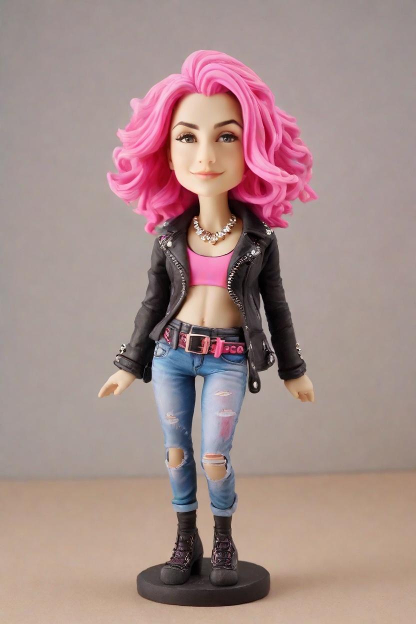 Custom Rockstar Female Bobblehead,She's Rocking Her Custom Bobblehead
