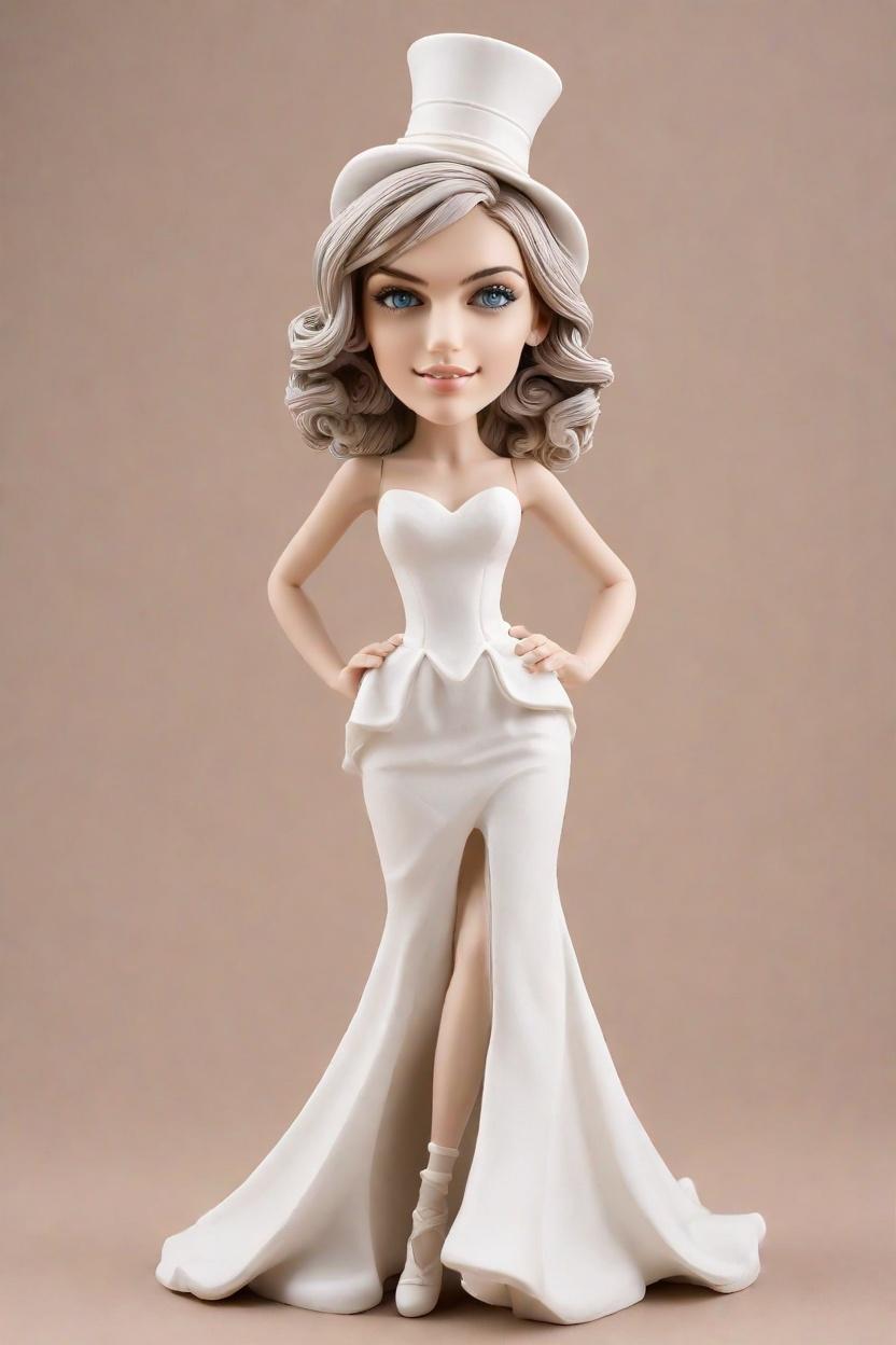 Custom Wedding Punk-Rock Bobblehead,She's Making Her Own Bobblehead Doll in a Punk-Rock Gown!