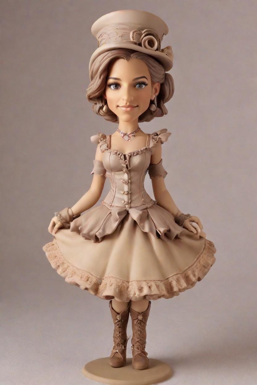 The Ultimate Mini-Me: A Steampunk Cyberpunk Fantasy Figurine for the Enthusiast,She Shared Her Whimsical Bobblehead on Instagram and It Went Viral!