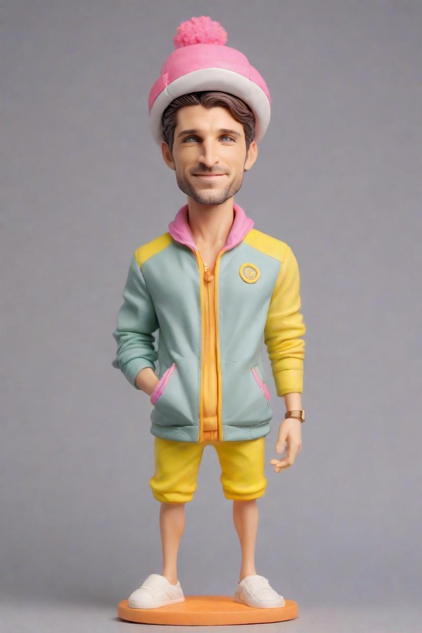 Custom Sporty Playful Bobblehead,He Made His Own Bobblehead Doll! 😎