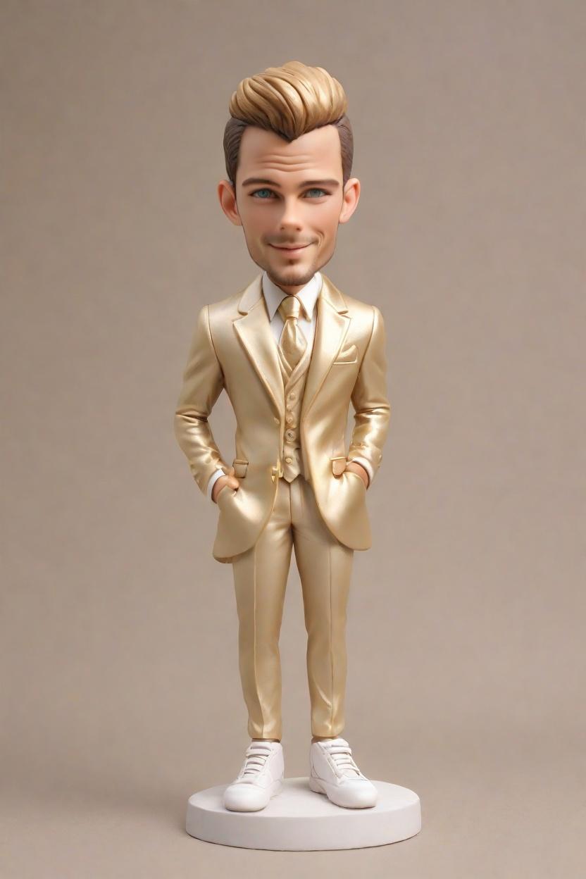 Victory Celebration Custom Bobblehead,He Just Won! Creating His Own Gold Medal Bobblehead