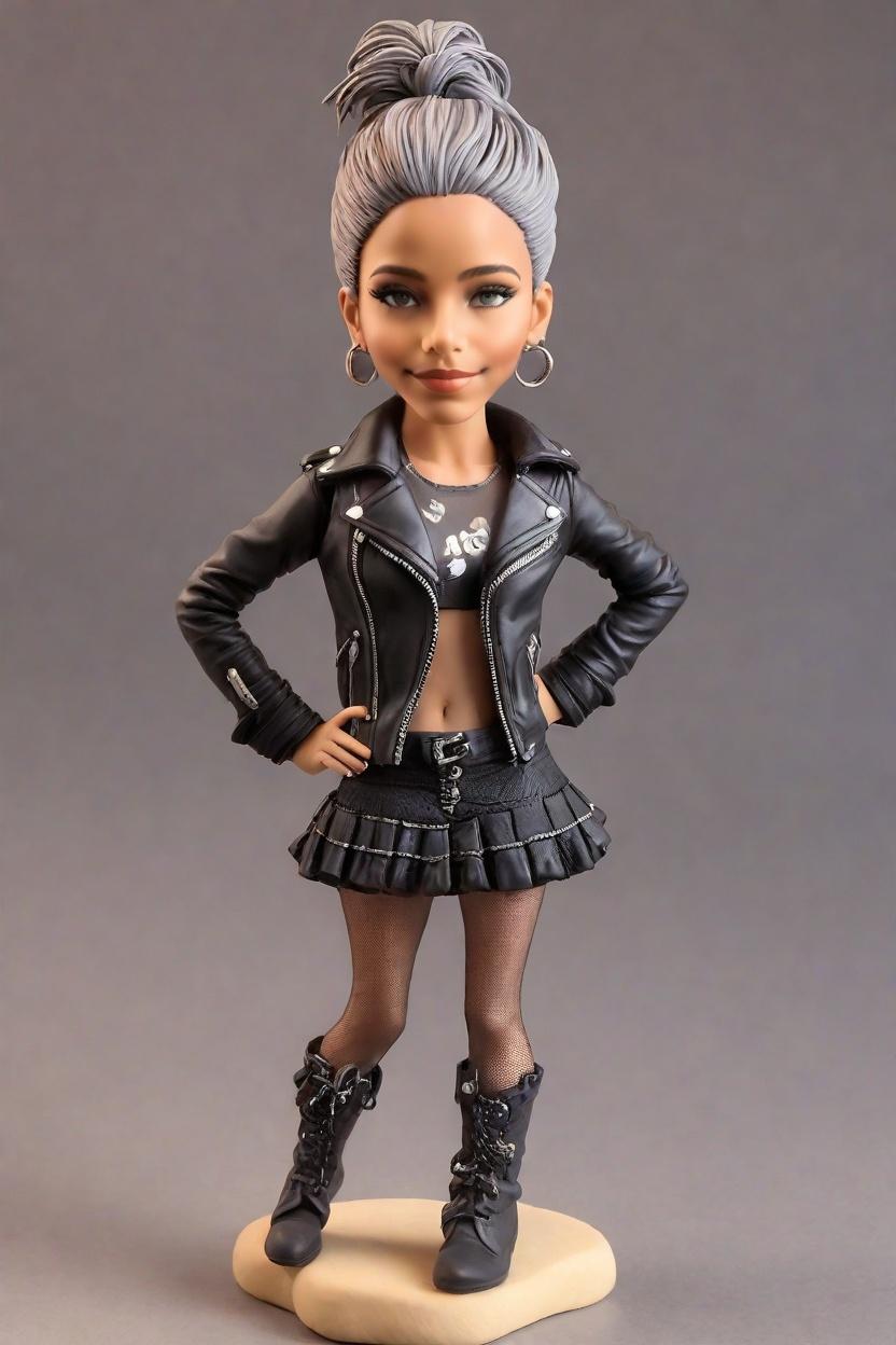 Custom Sassy Punk-rock Bobblehead,She Created Her Sassy Punk-rock Bobblehead Doll!