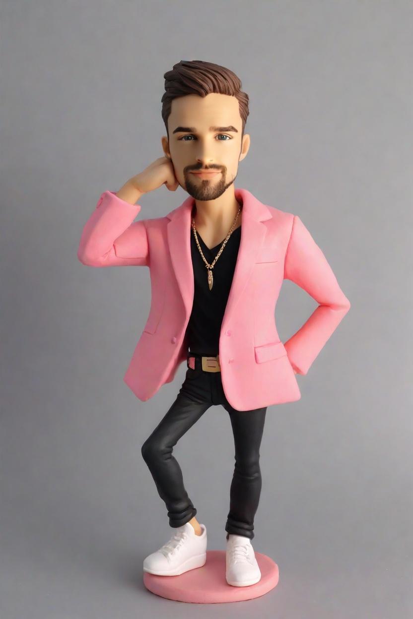 Casual Cool Custom Bobblehead,Tim's Neon Vibes: Make Your Own Bobblehead Doll