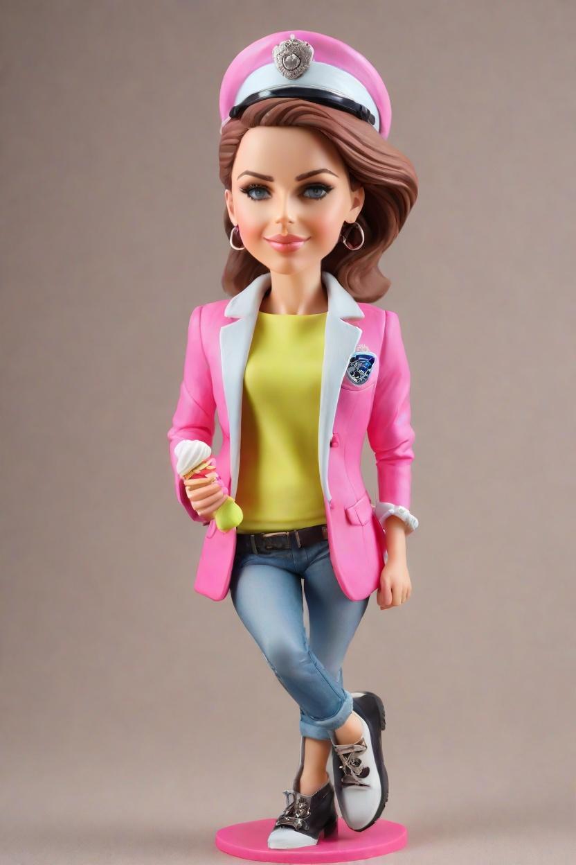 Custom Police Chic Bobblehead,She Created Her Own Lollipop Cop Bobblehead!